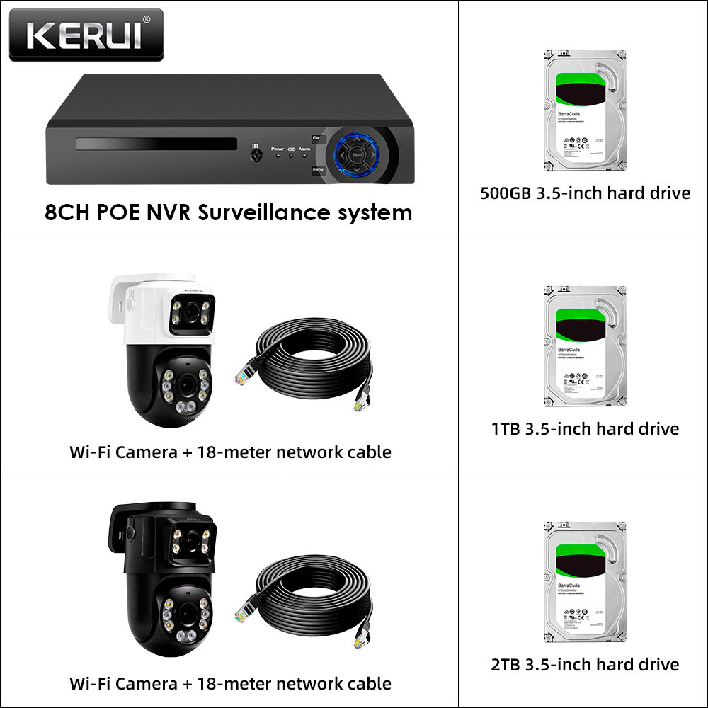 Home Automation Diy Kit - KERUI 8-канальный POE NVR 6MP HD